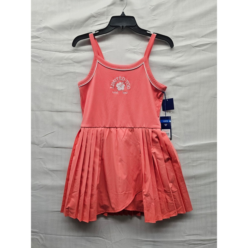 Limited Too Girls Rose Pink Pleated Skort Dress Size L‎ 12/14 NWT 106585